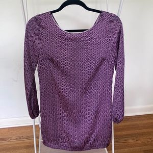 Audrey 3+1 Long Sleeve Purple Print Dress Size Small